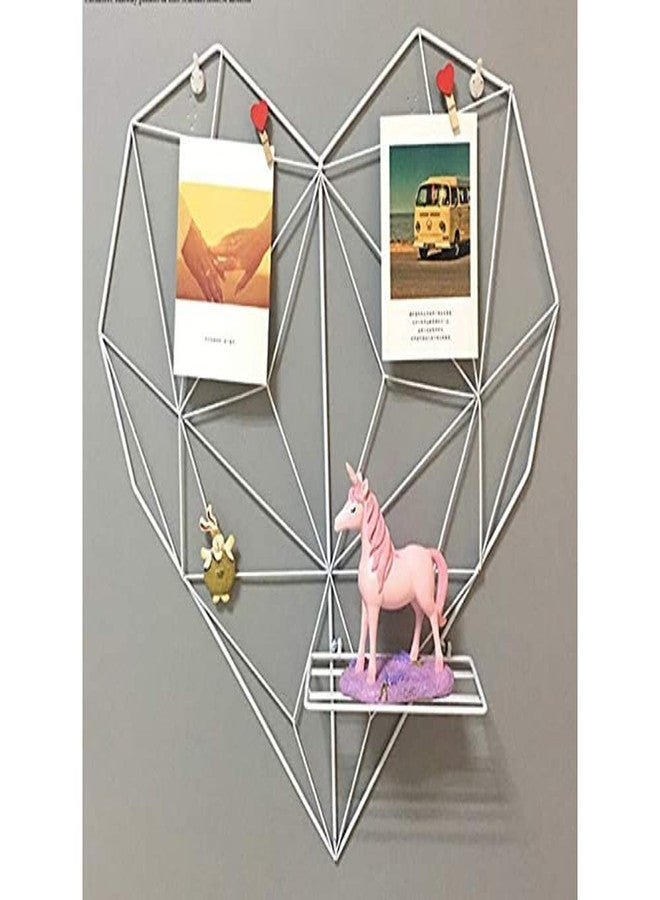 PIKIFY Metal Heart-Shaped Photo Grid Frame for Wall [28 * 28INCH], Accessories-Set of 10clips (White) - Image 3